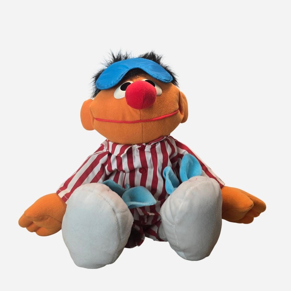 Sesame Street Sing And Snore Ernie Plush 18" Talking Vintage 1996 TYCO